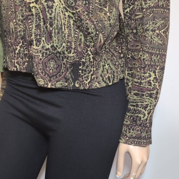 Studio By Liz Claiborne Cardigan Twin Set Silk Blend Sleeveless Tank Top Paisley - Picture 6 of 15